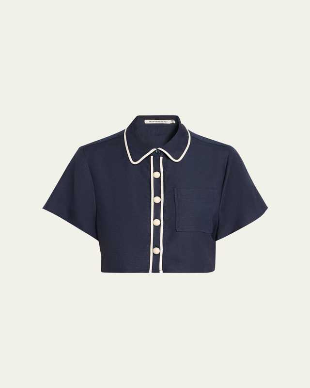 Solange Short-Sleeve Cropped Shirt